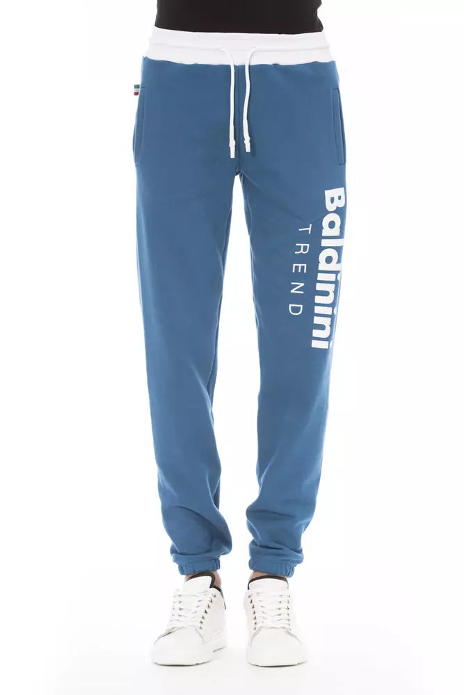 Blue Cotton Men Pant - GlamHub Luxury and Icon Brand Clothing