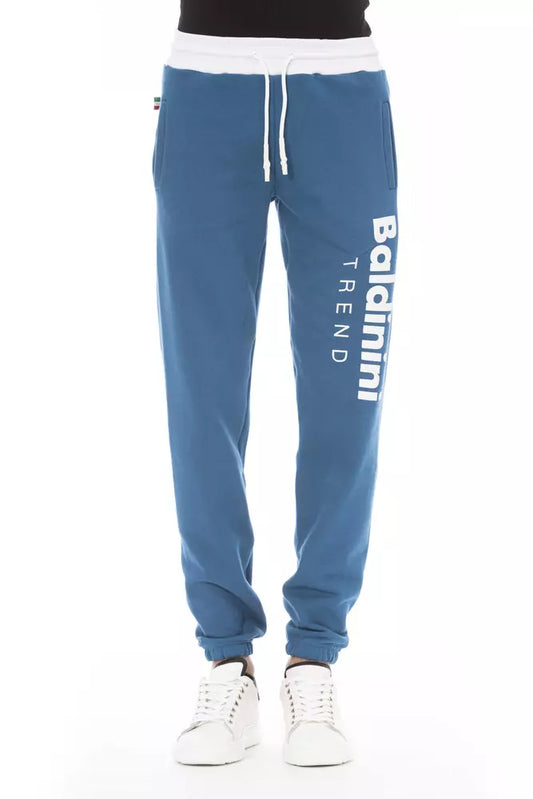 Blue Cotton Men Pant - GlamHub Luxury and Icon Brand Clothing