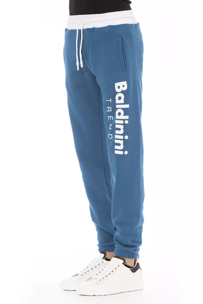 Blue Cotton Men Pant - GlamHub Luxury and Icon Brand Clothing