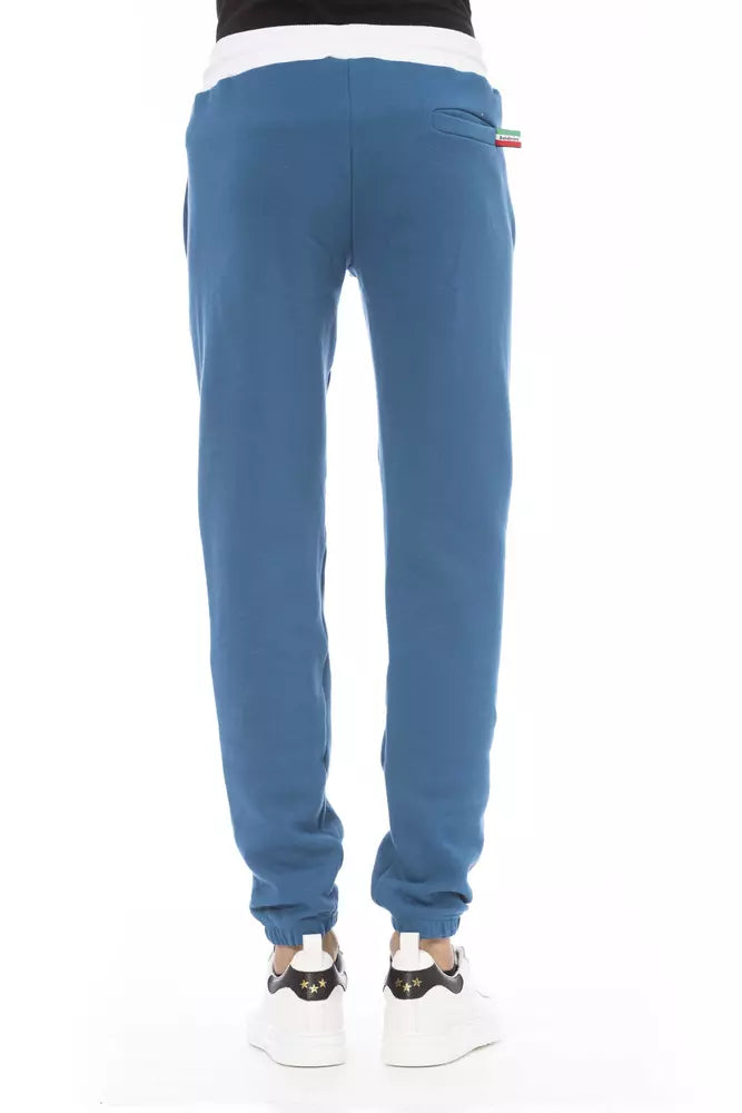 Blue Cotton Men Pant - GlamHub Luxury and Icon Brand Clothing