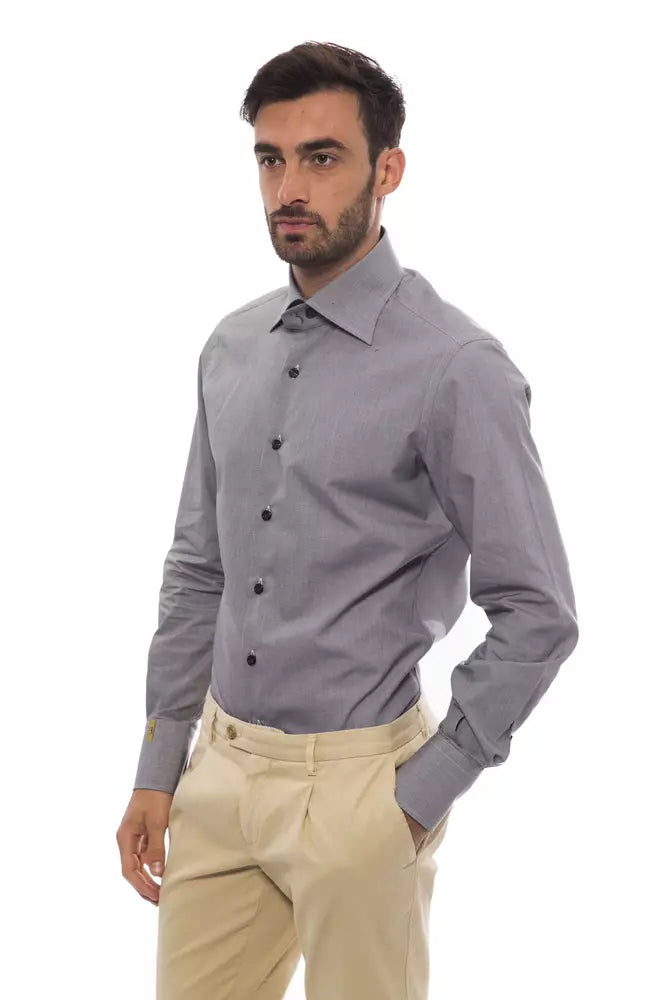 Black Cotton Men Shirt - GLAMHUB BOUTIQUE 