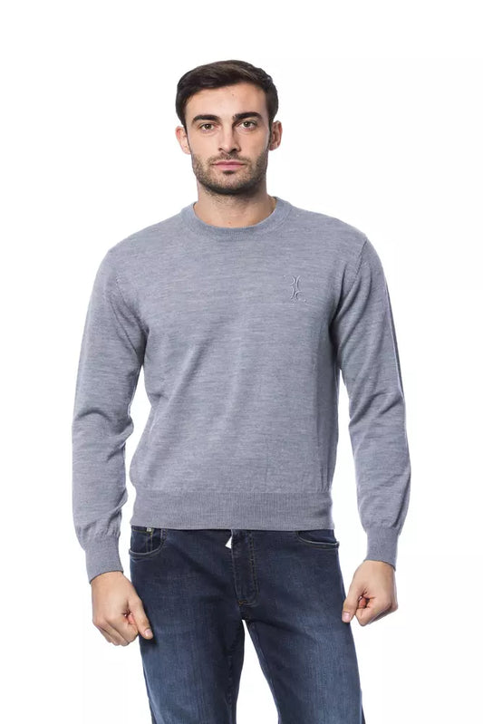 Gray Merino Men Sweater - GLAMHUB BOUTIQUE 