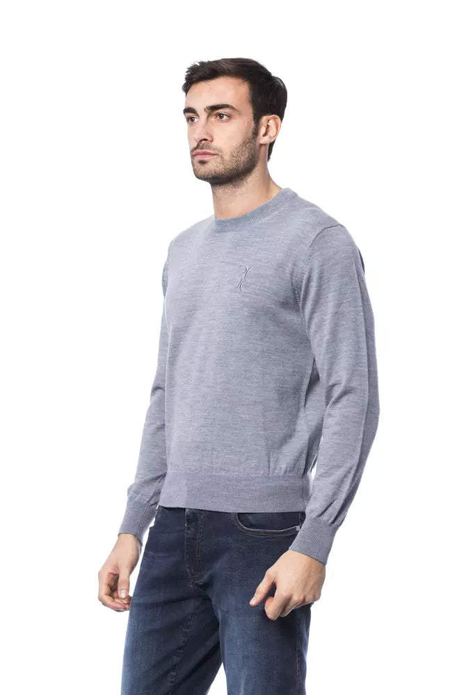 Gray Merino Men Sweater - GLAMHUB BOUTIQUE 