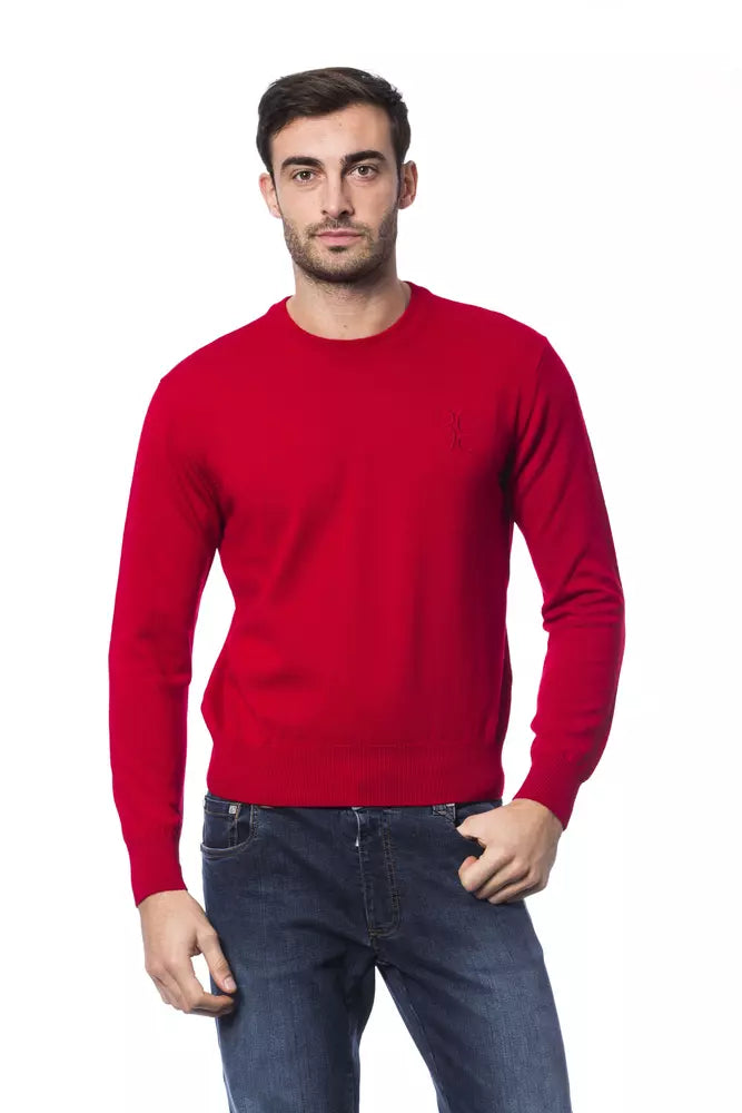 Red Merino Wool Men Sweater - GLAMHUB BOUTIQUE 