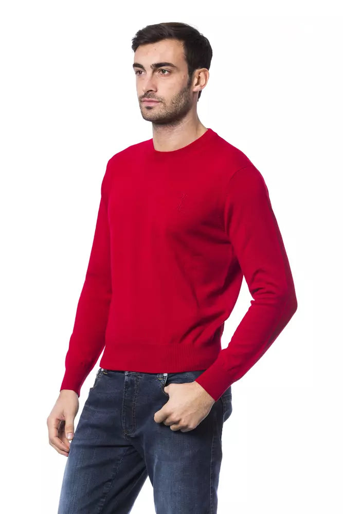 Red Merino Wool Men Sweater - GLAMHUB BOUTIQUE 