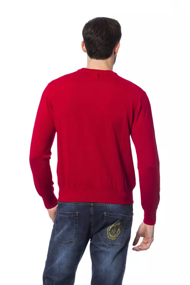 Red Merino Wool Men Sweater - GLAMHUB BOUTIQUE 