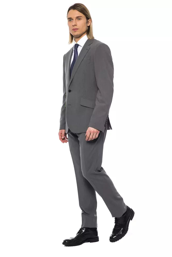 Gray Wool Mens Suit - GLAMHUB BOUTIQUE 