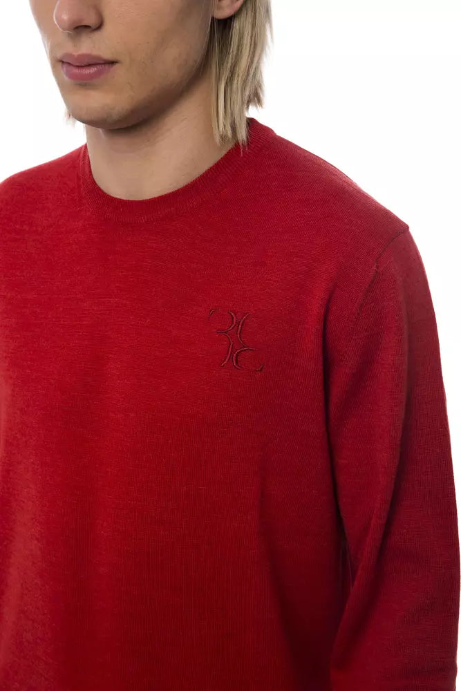 Red Merino Wool Men Sweater - GLAMHUB BOUTIQUE 