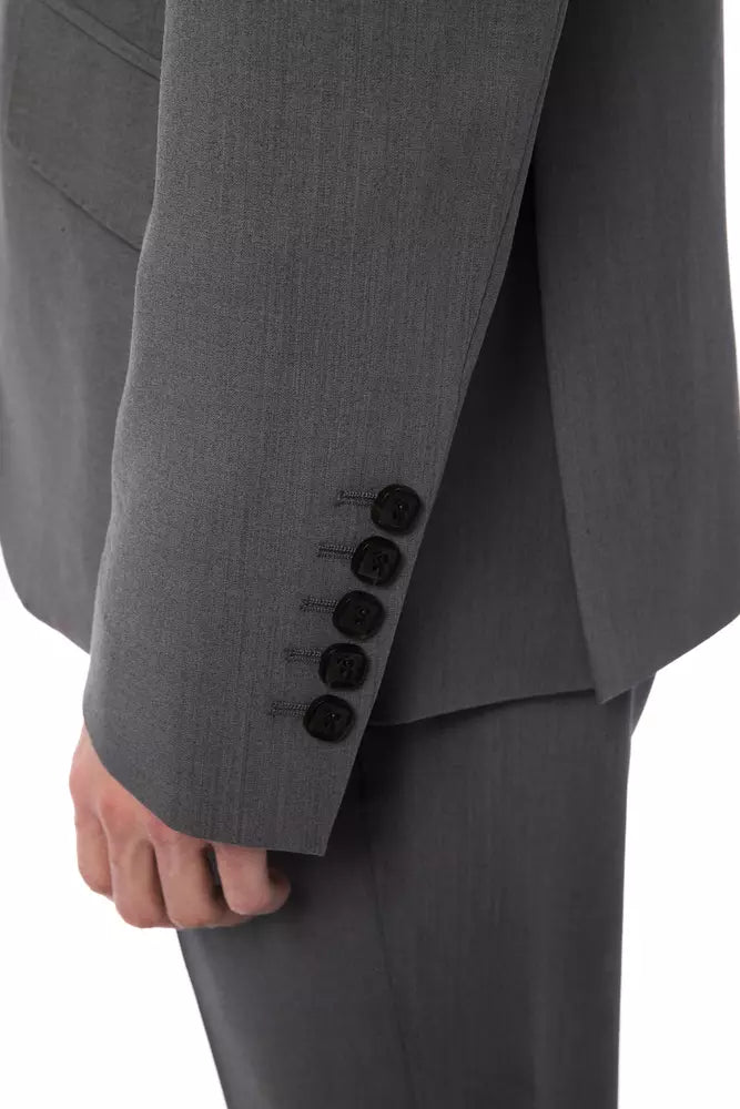 Gray Wool Mens Suit - GLAMHUB BOUTIQUE 