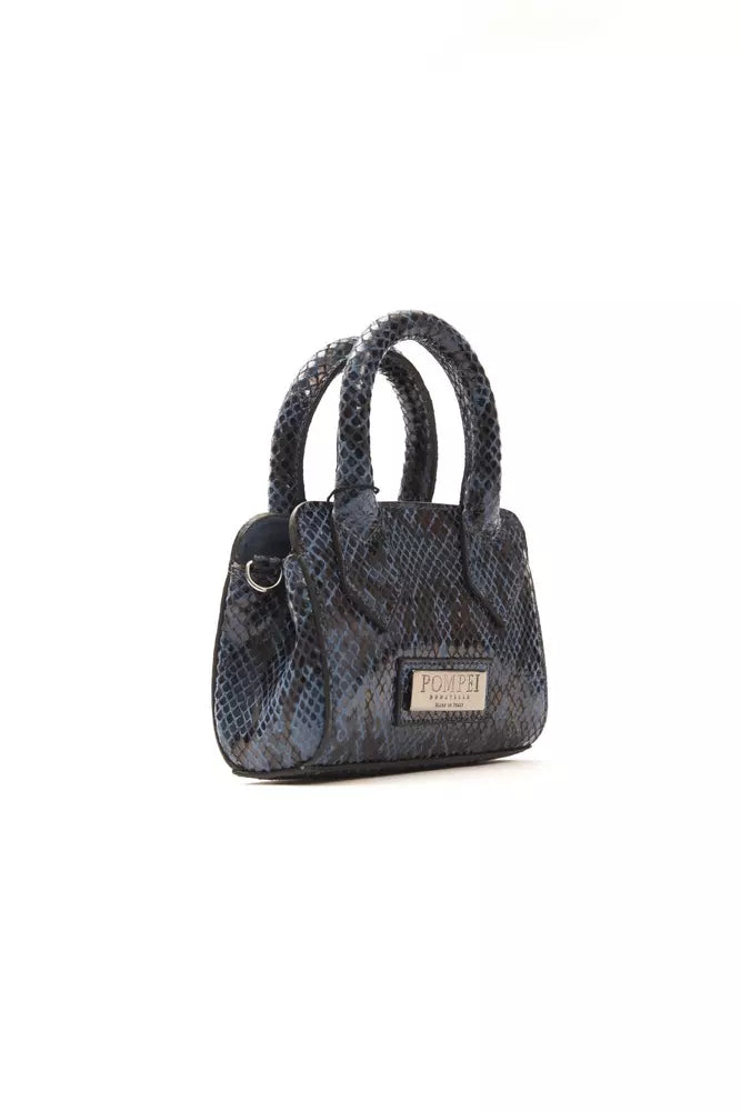 Blue Leather Women Handbag - GlamHub Luxury and Icon Brand Clothing