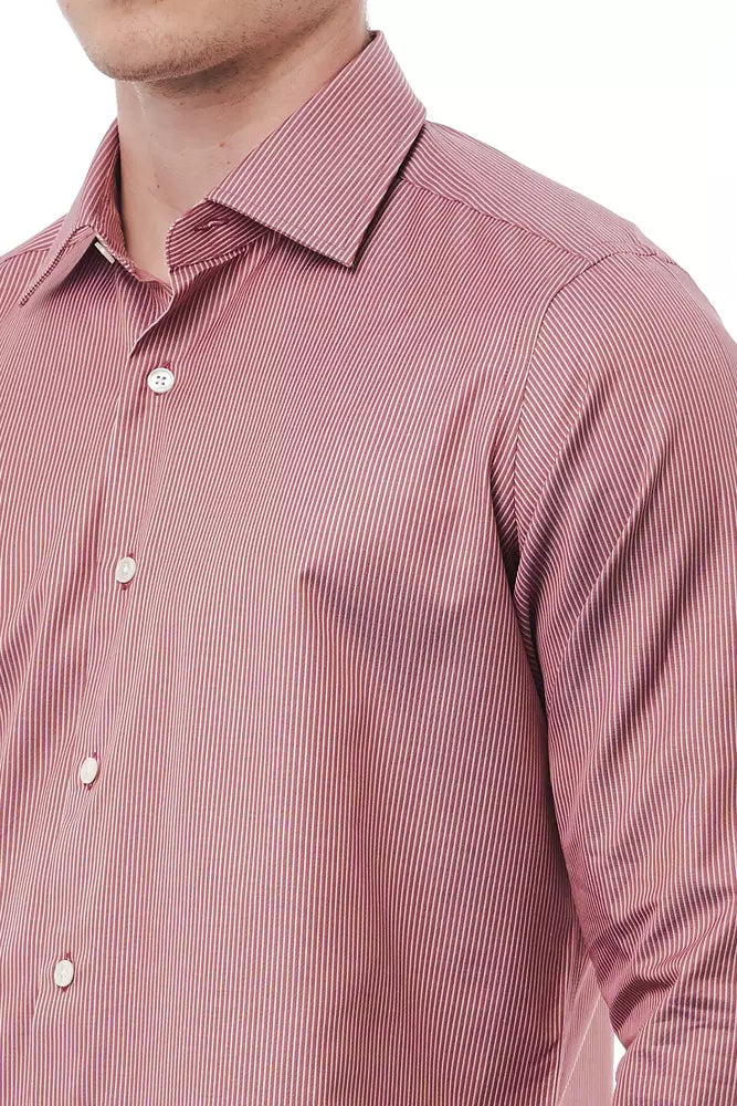 Red Cotton Men Shirt - GlamHub Luxury and Icon Brand Clothing