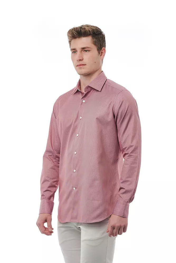 Red Cotton Men Shirt - GlamHub Luxury and Icon Brand Clothing