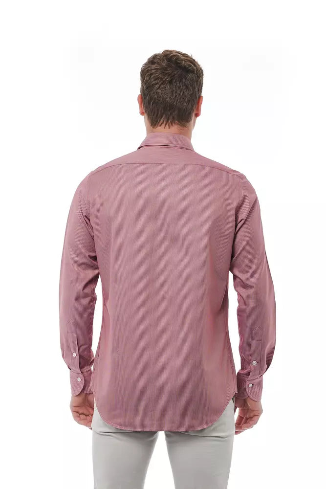 Red Cotton Men Shirt - GlamHub Luxury and Icon Brand Clothing