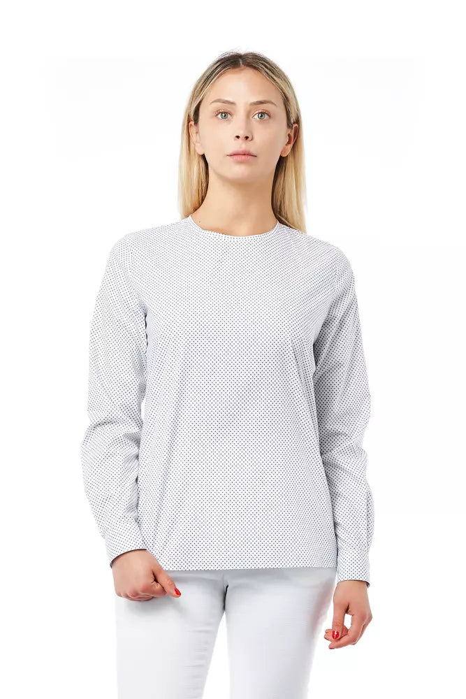 White Cotton Women Shirt - GlamHub Luxury and Icon Brand Clothing