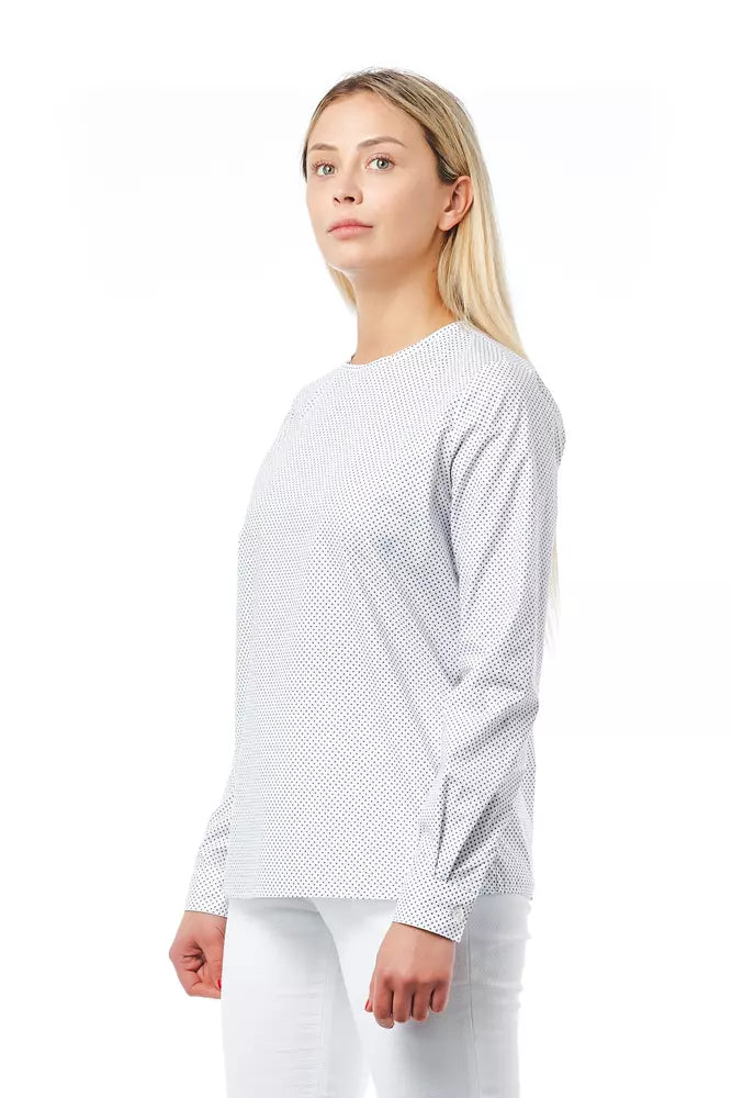 White Cotton Women Shirt - GlamHub Luxury and Icon Brand Clothing