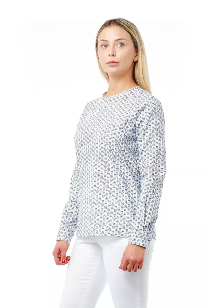 White Cotton Women Shirt - GlamHub Luxury and Icon Brand Clothing