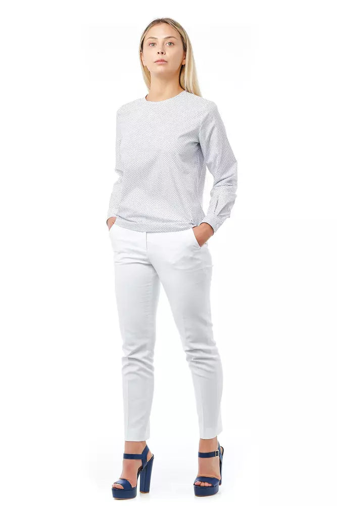 White Cotton Women Shirt - GlamHub Luxury and Icon Brand Clothing