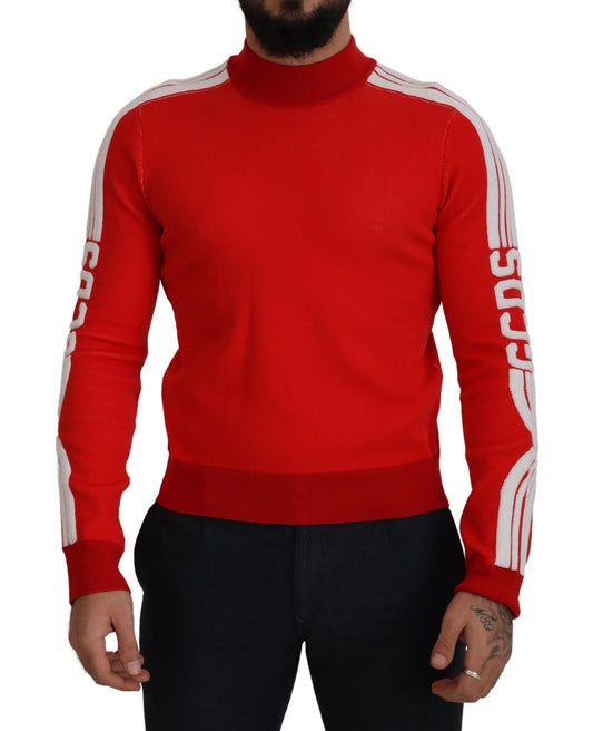 Elegant Red Pullover Sweater for Men - GlamHub Luxury and Icon Brand Clothing