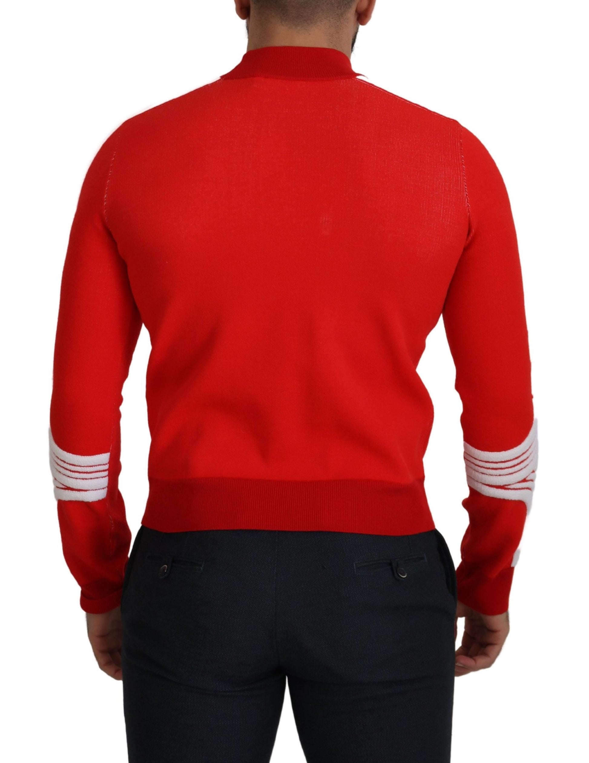 Elegant Red Pullover Sweater for Men - GlamHub Luxury and Icon Brand Clothing