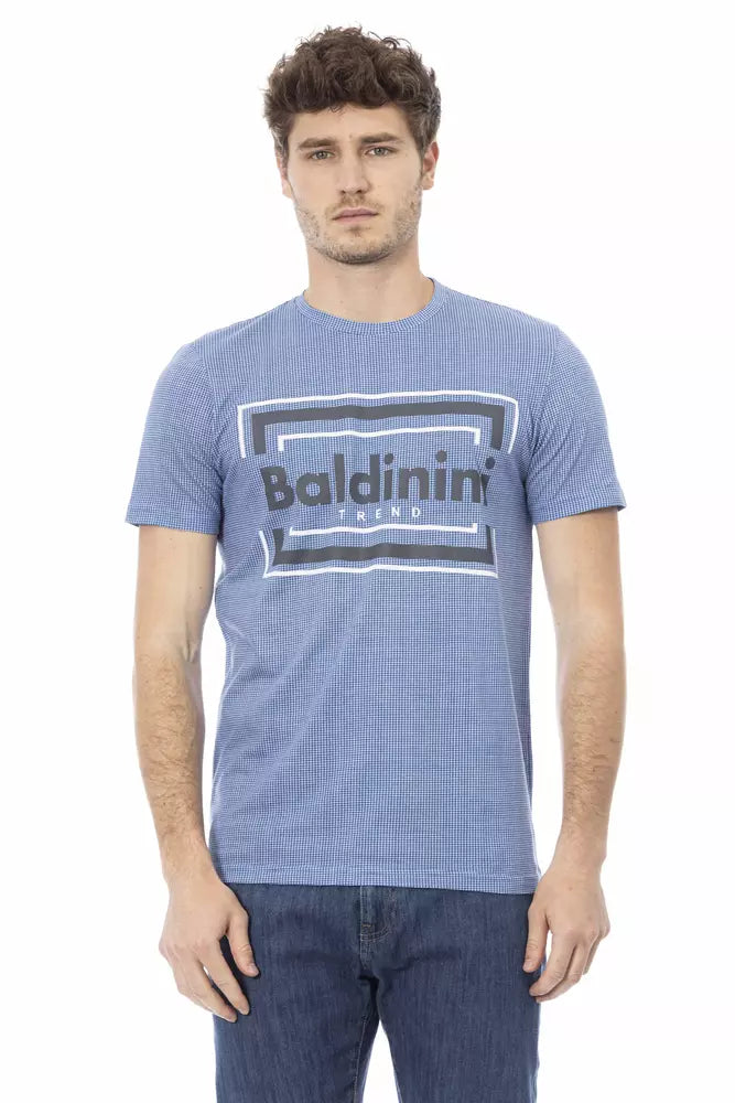 Light Blue Cotton Men T-Shirt - GlamHub Luxury and Icon Brand Clothing