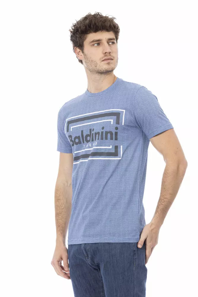 Light Blue Cotton Men T-Shirt - GlamHub Luxury and Icon Brand Clothing