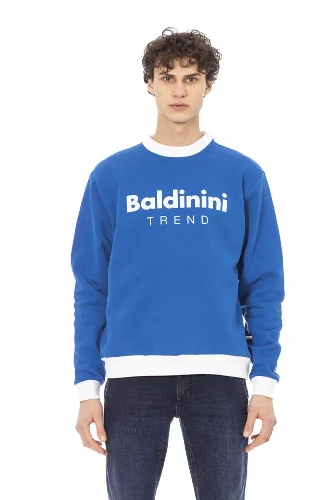 Blue Cotton Men Sweater - GlamHub Luxury and Icon Brand Clothing