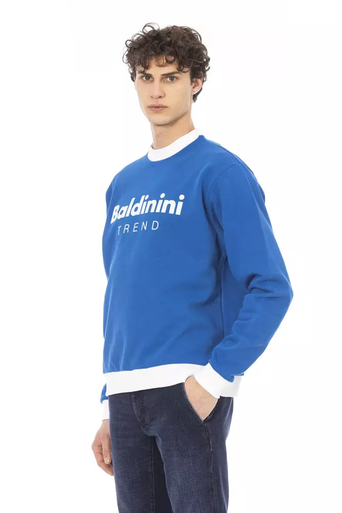 Blue Cotton Men Sweater - GlamHub Luxury and Icon Brand Clothing