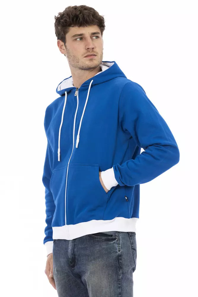 Blue Wool Men Sweater - GlamHub Luxury and Icon Brand Clothing