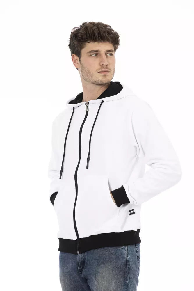 White Cotton Men Sweater - GlamHub Luxury and Icon Brand Clothing