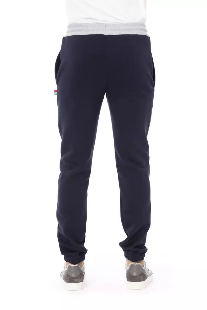 Blue Cotton Men Sport Pant - GlamHub Luxury and Icon Brand Clothing