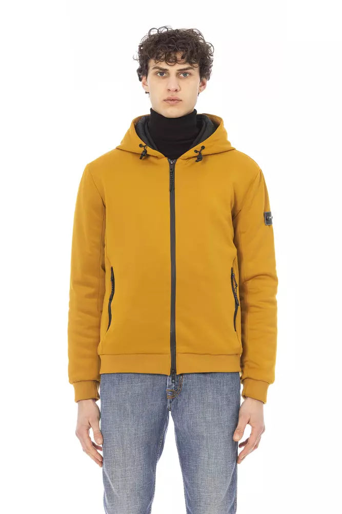 Yellow Polyester Men Jacket - GlamHub Luxury and Icon Brand Clothing