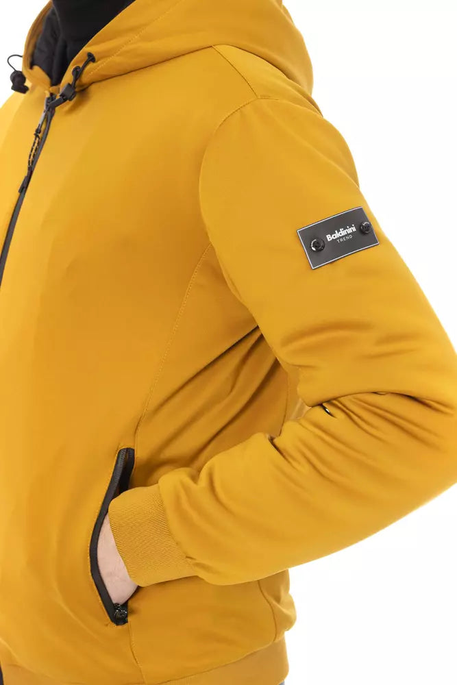 Yellow Polyester Men Jacket - GlamHub Luxury and Icon Brand Clothing