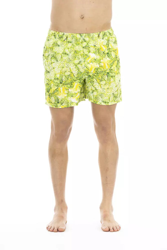 Green Polyester Men's Swimwear Shorts - GLAMHUB BOUTIQUE 