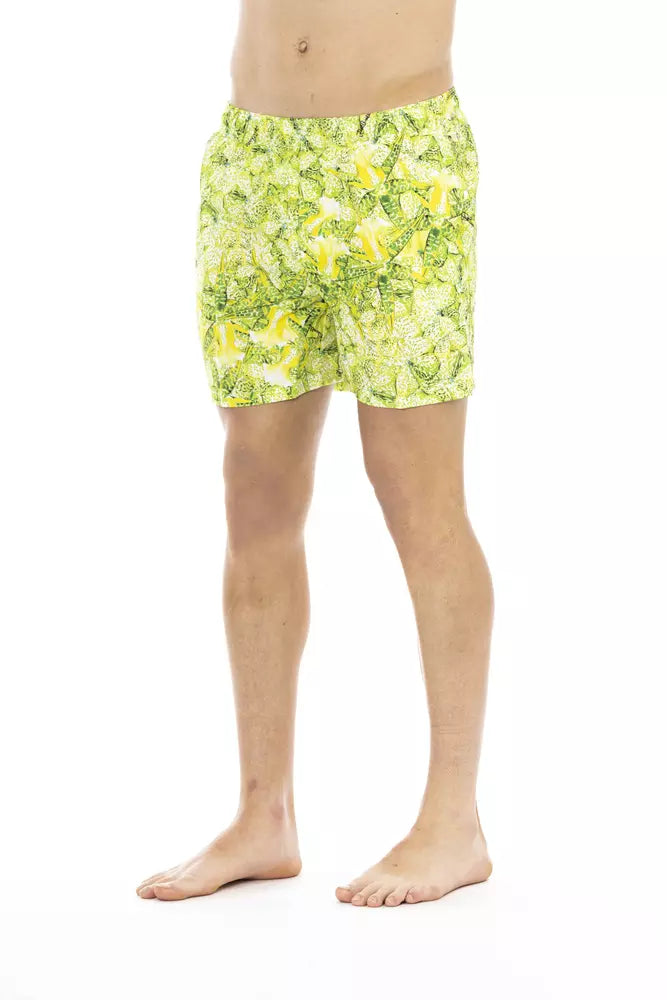 Green Polyester Men's Swimwear Shorts - GLAMHUB BOUTIQUE 