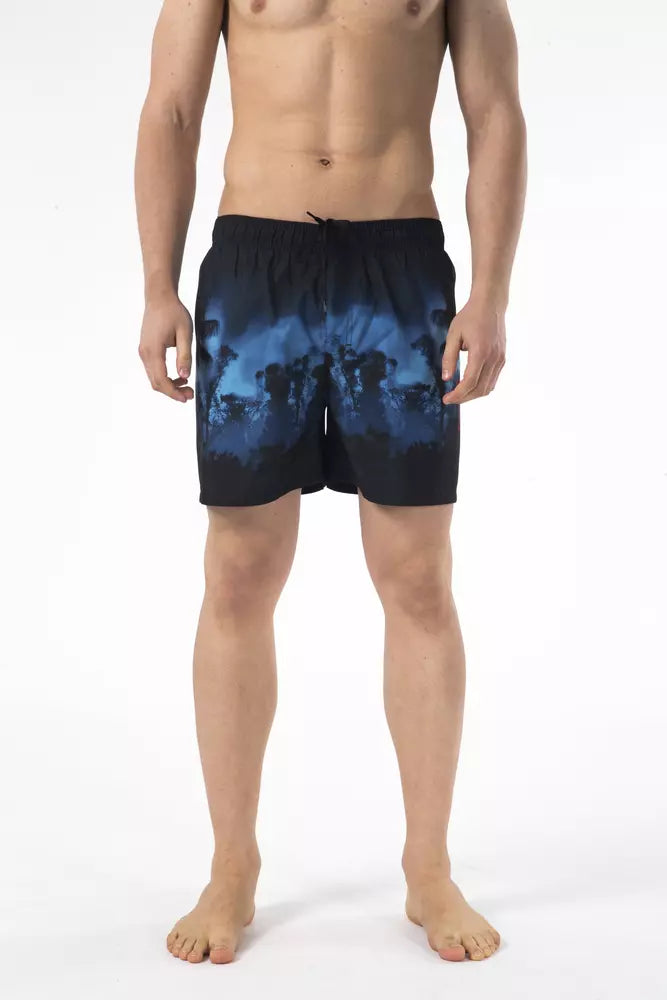 Black Polyester Men Swimwear Short - GLAMHUB BOUTIQUE 