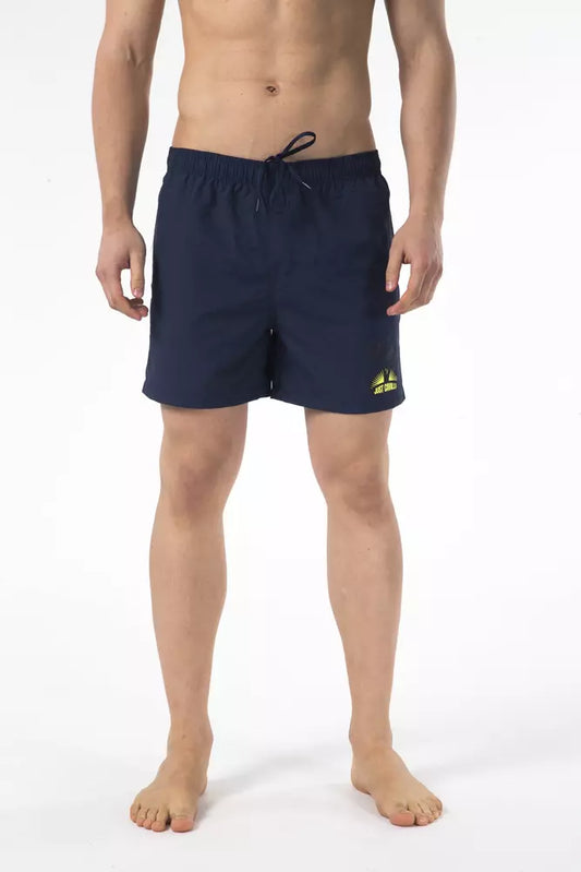 Blue Nylon Men Swim Short - GLAMHUB BOUTIQUE 