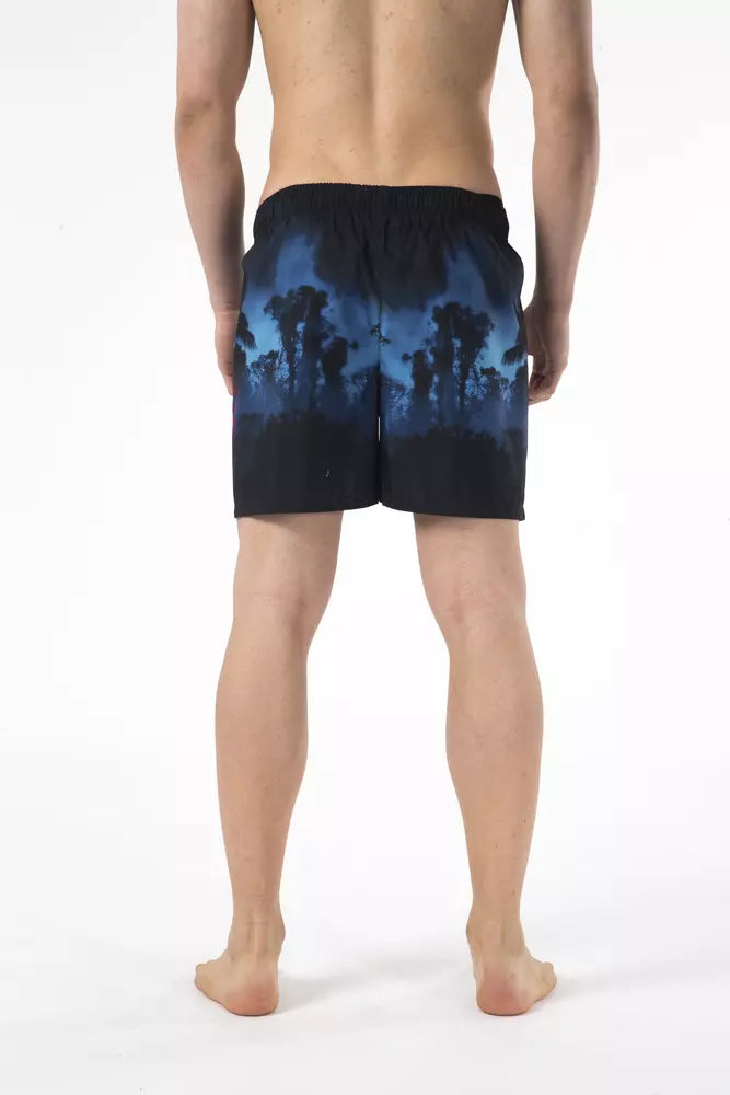 Black Polyester Men Swimwear Short - GLAMHUB BOUTIQUE 