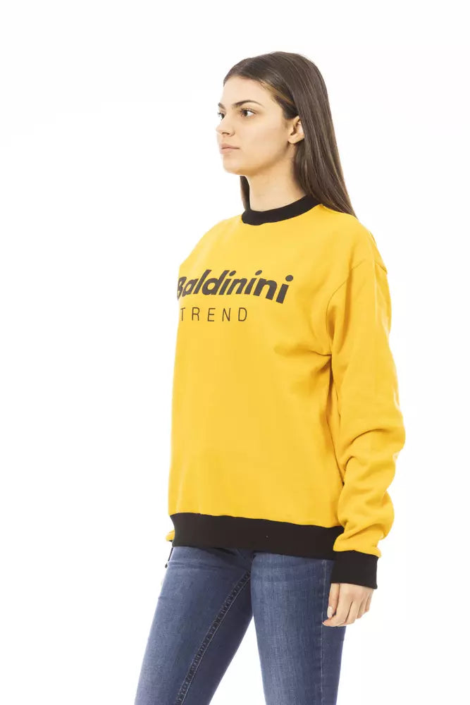 Yellow Cotton Women Sweater - GlamHub Luxury and Icon Brand Clothing