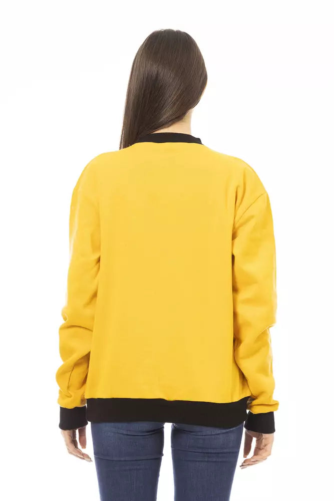 Yellow Cotton Women Sweater - GlamHub Luxury and Icon Brand Clothing