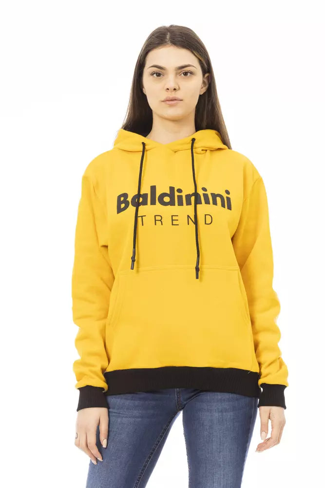 "Yellow Cotton Women Sweater" - GlamHub Luxury and Icon Brand Clothing