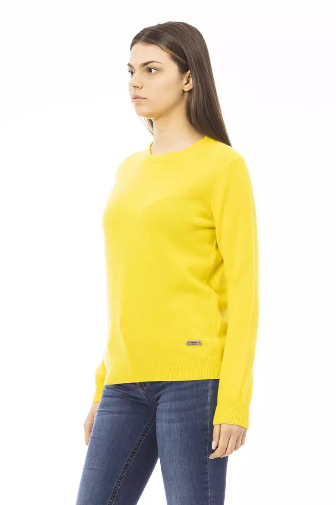 Yellow Wool Women Sweater - GlamHub Luxury and Icon Brand Clothing