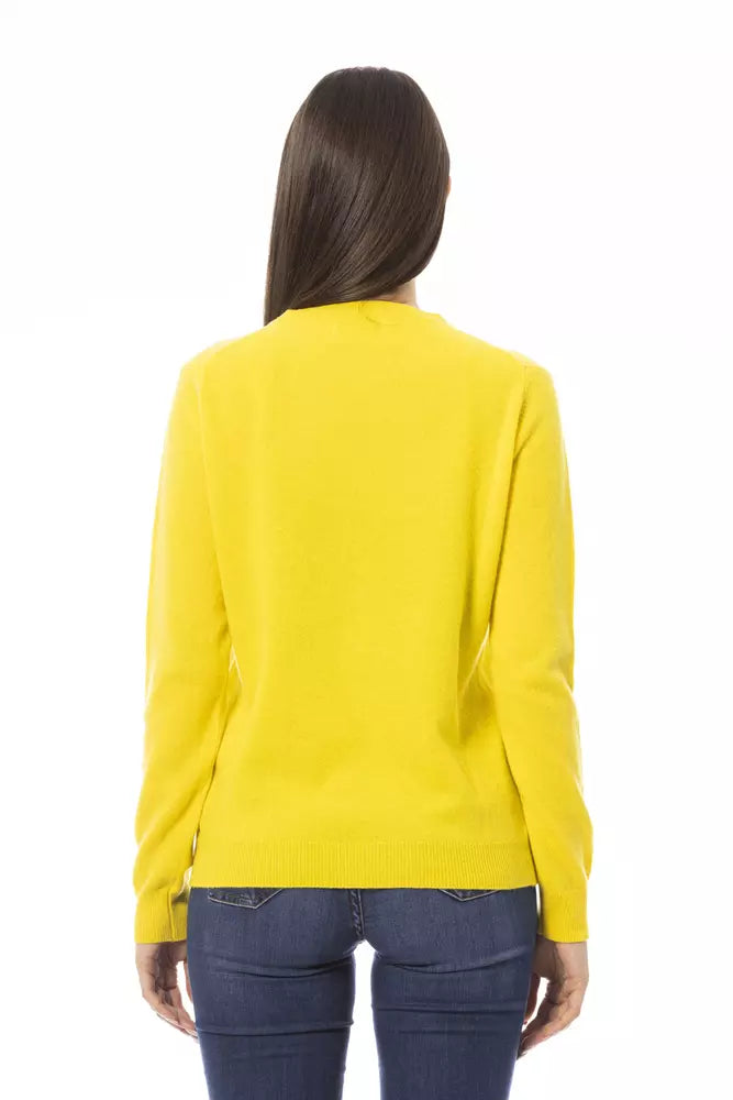 Yellow Wool Women Sweater - GlamHub Luxury and Icon Brand Clothing