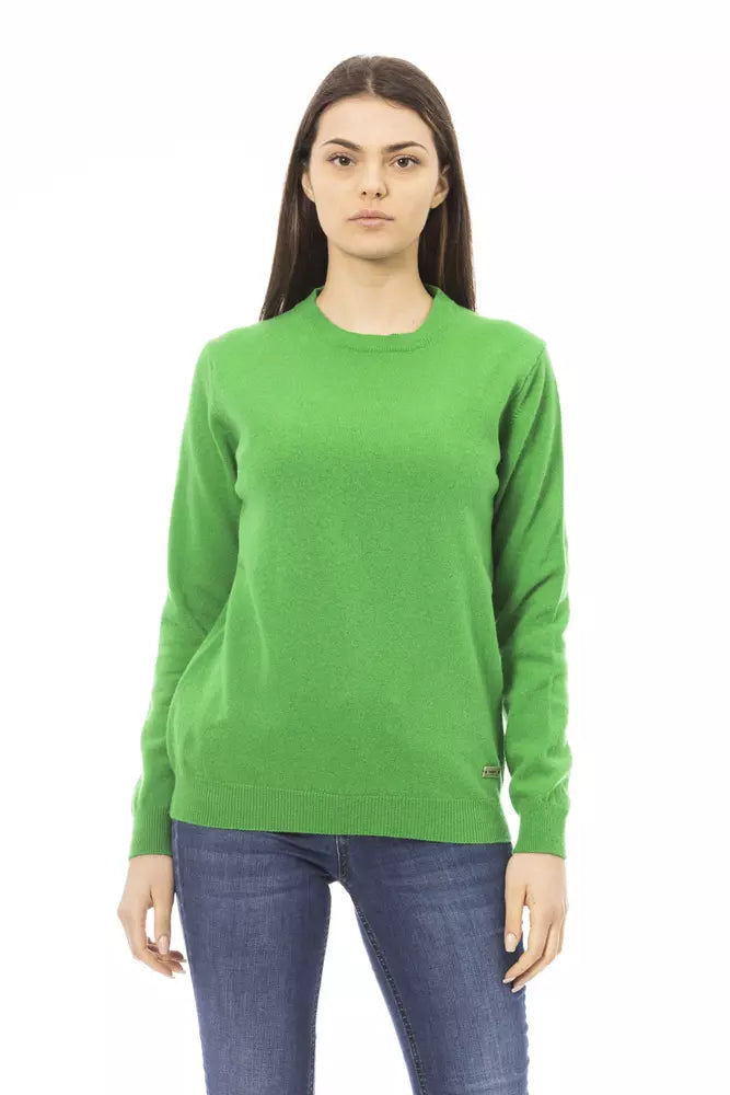 Green Wool Women Sweater - GlamHub Luxury and Icon Brand Clothing