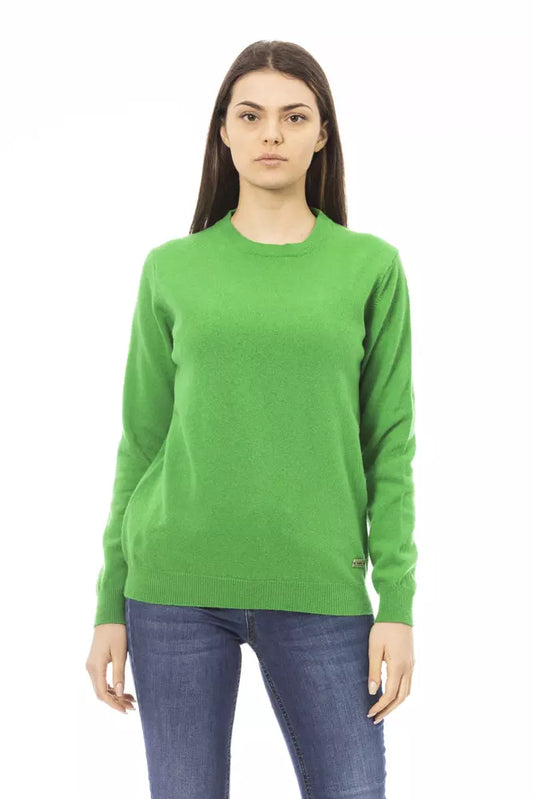 Green Wool Women Sweater - GlamHub Luxury and Icon Brand Clothing