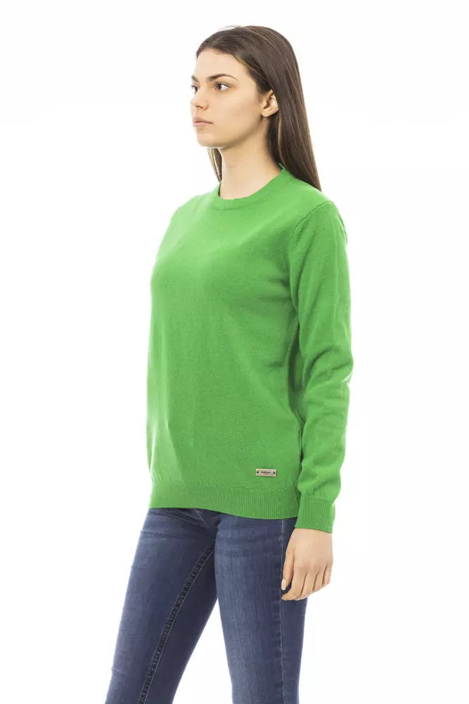 Green Wool Women Sweater - GlamHub Luxury and Icon Brand Clothing