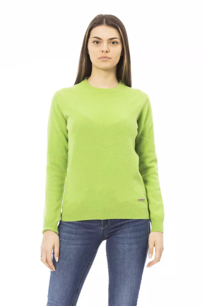 Green Wool Women Sweater - GlamHub Luxury and Icon Brand Clothing