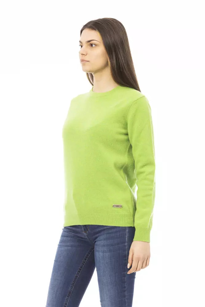 Green Wool Women Sweater - GlamHub Luxury and Icon Brand Clothing