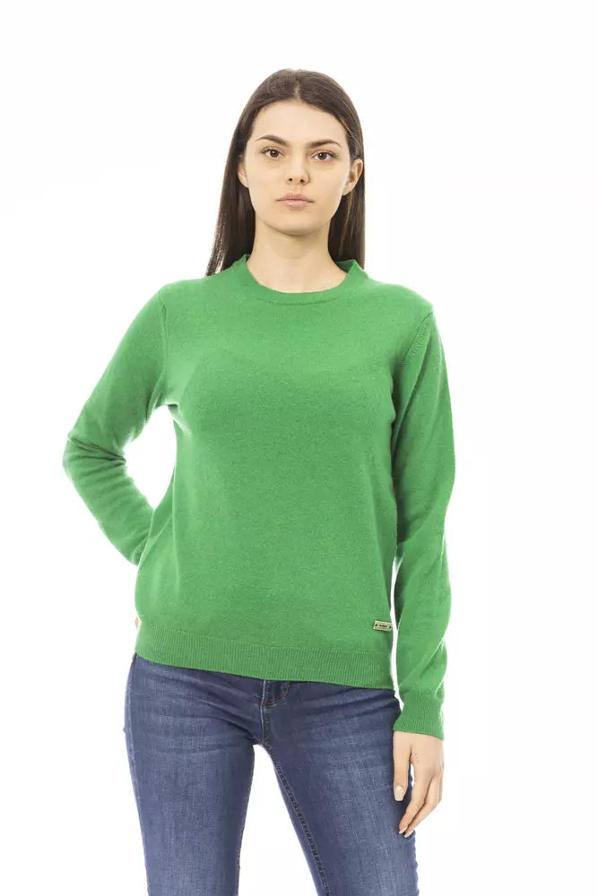 Green Wool Women Sweater - GlamHub Luxury and Icon Brand Clothing