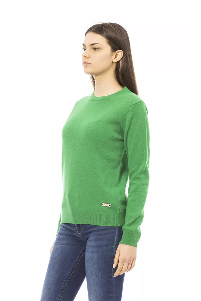 Green Wool Women Sweater - GlamHub Luxury and Icon Brand Clothing