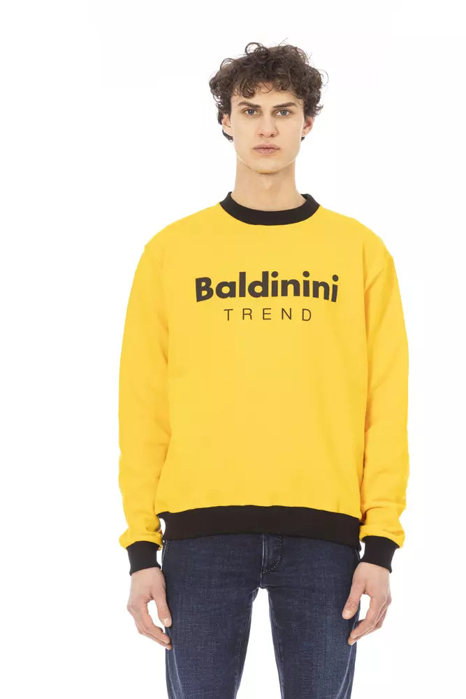 Yellow Cotton Men Sweater - GlamHub Luxury and Icon Brand Clothing